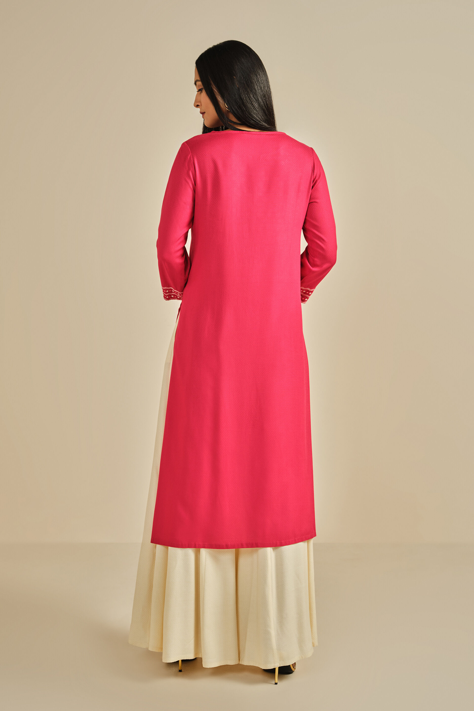 Mashooq Pink Kurta, Hot Pink, image 5